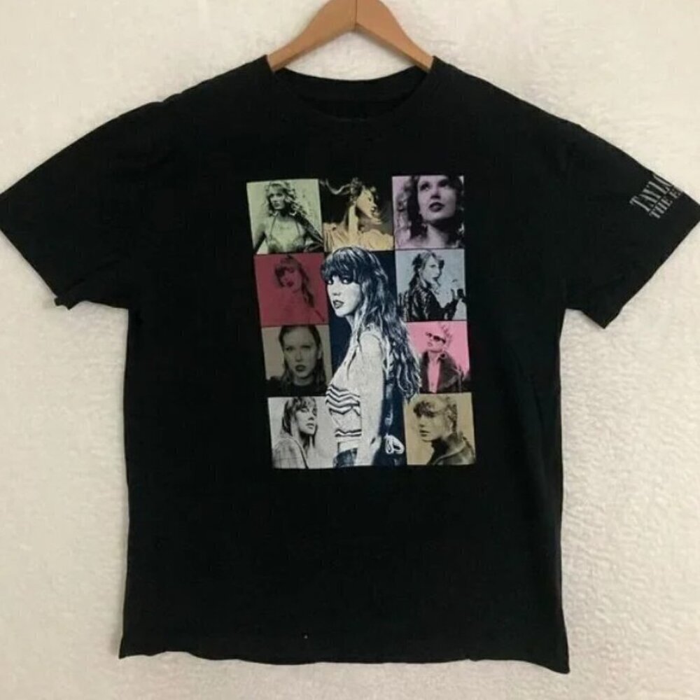 Taylor Swift The Eras Tour Black Graphic Tee Official Merch Grid Photos Women M - Picture 10 of 11